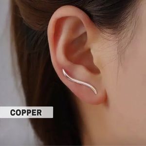 ⚜️𝟯𝟬%𝗢𝗙𝗙 𝗯𝘂𝗻𝗱𝗹𝗲𝘀 𝟯+⚜️ NEW Silver Curve Simple Climber Earrings